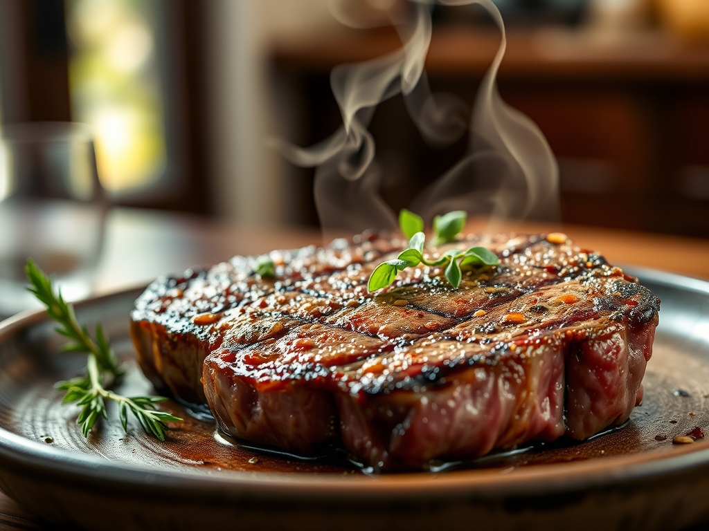 Ribeye Steak Searing